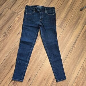 American Eagle Super Stretch Jegging Dark Wash Skinny Jeans Womens 8 Regular